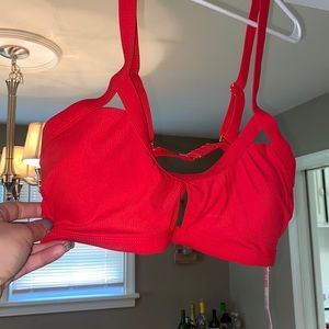 Red bathing suit top, new with tags